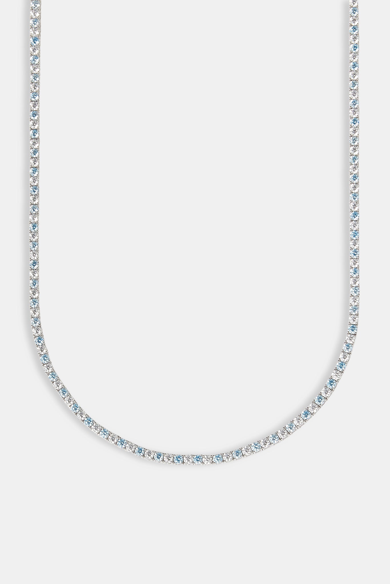Tenniskette mit blauen und klaren Steinen – 3 mm